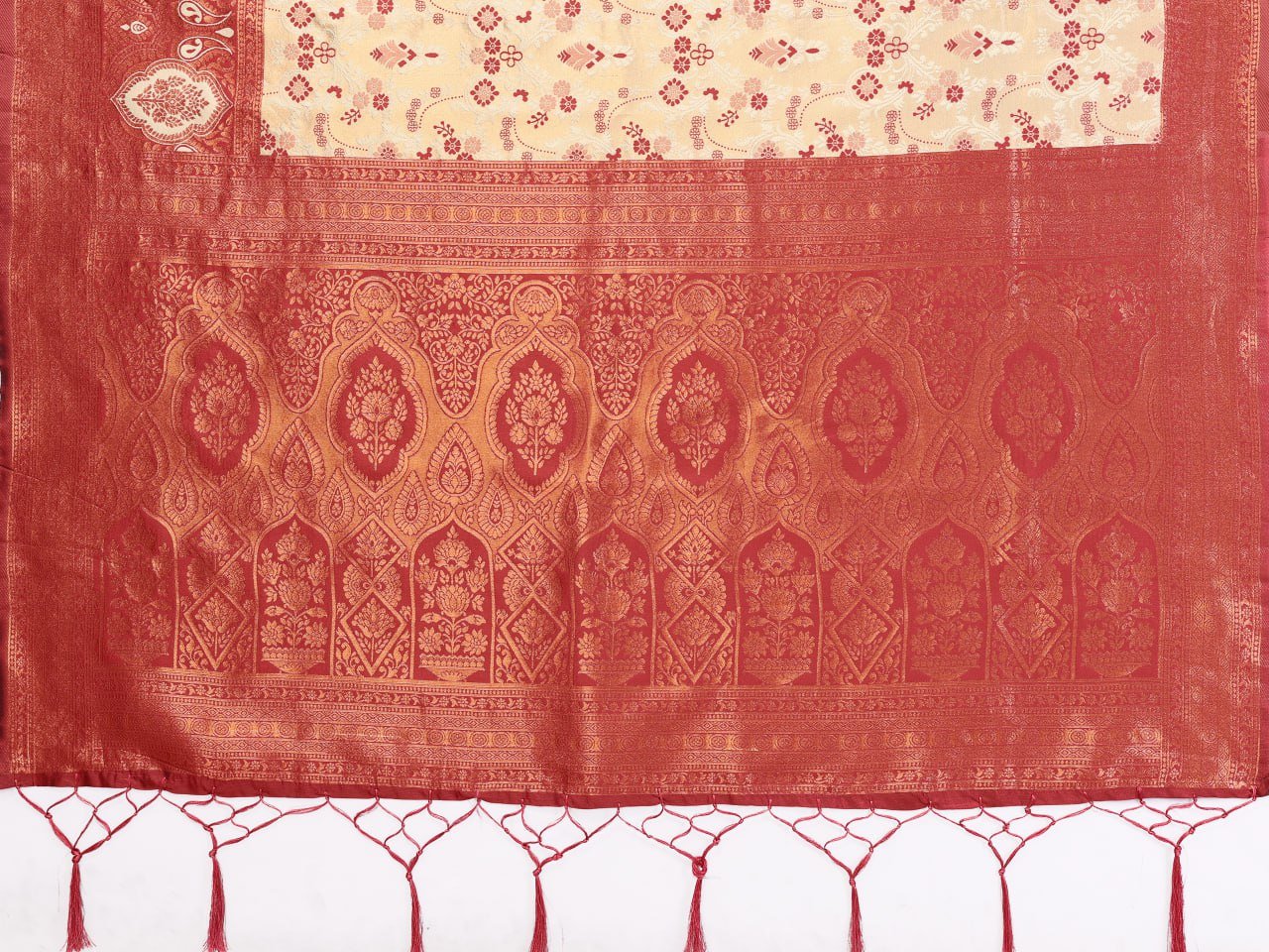 Red Banarasi Soft Silk Saree for Women