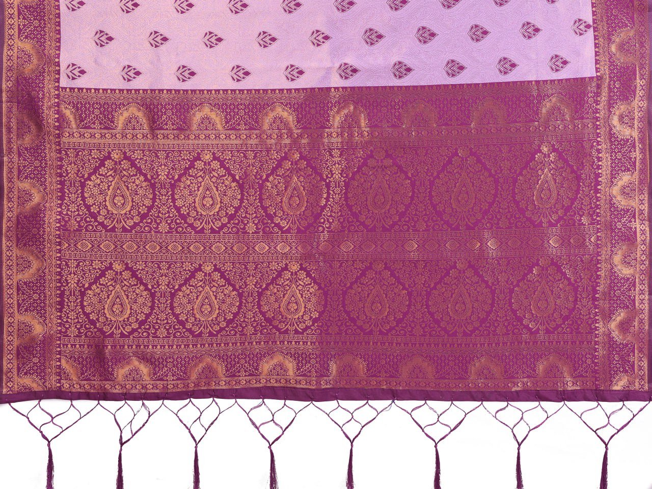 Purple Banarasi Soft Silk Jacquard Border Saree