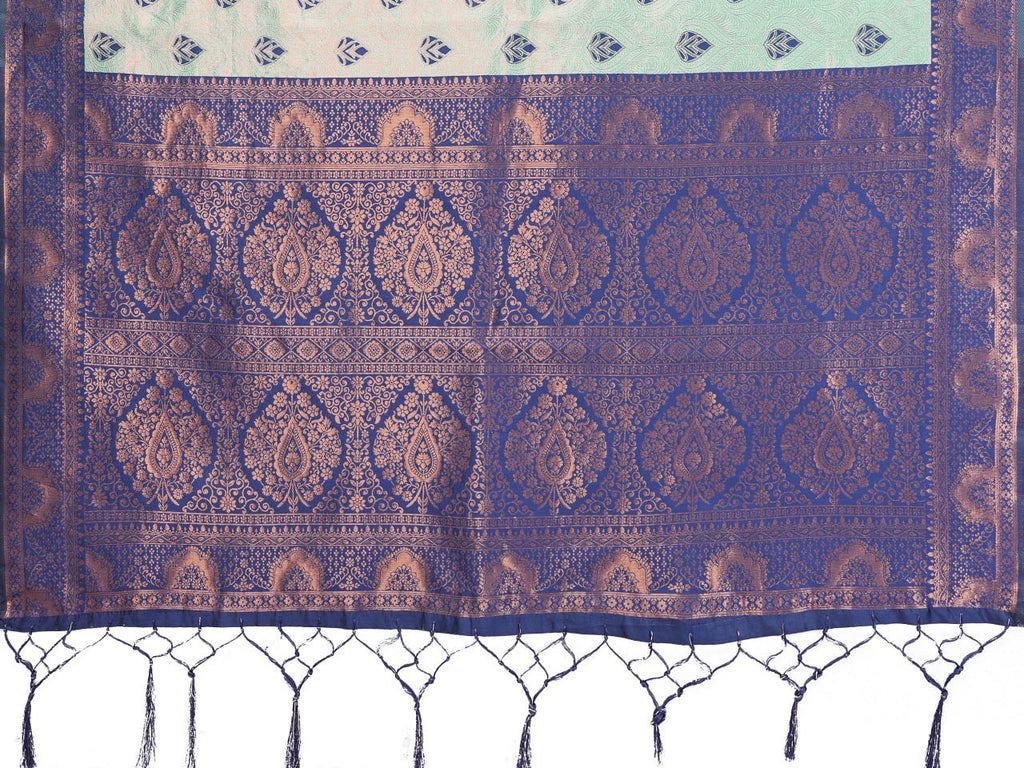 Sea Green Banarasi Soft Silk Jacquard Border Saree