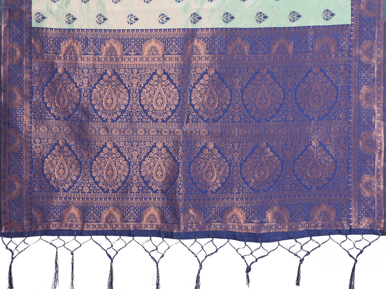 Sea Green Banarasi Soft Silk Jacquard Border Saree