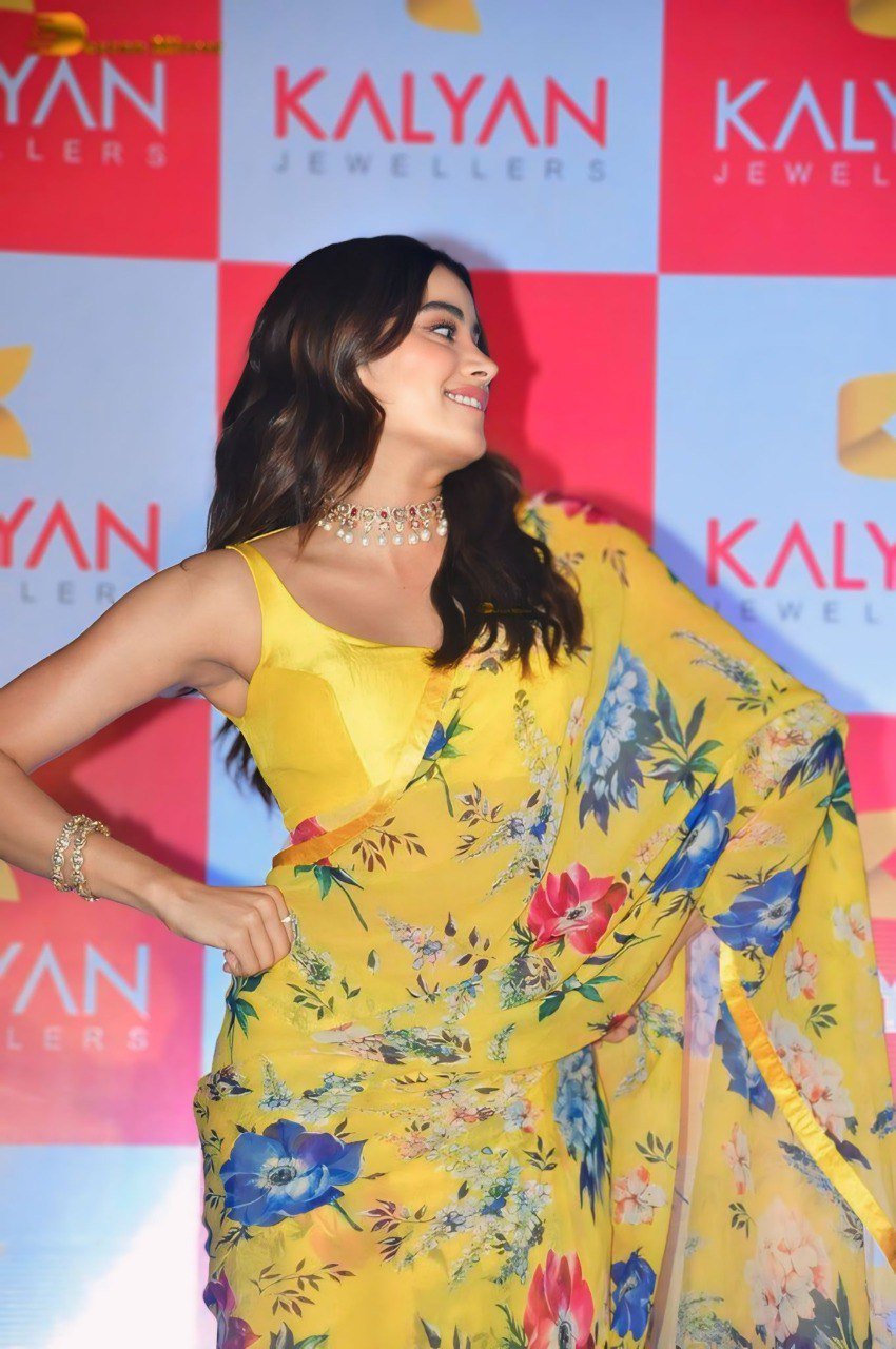 Georgette Yellow Printed Saree - Ready To Wear Designer Saree Online