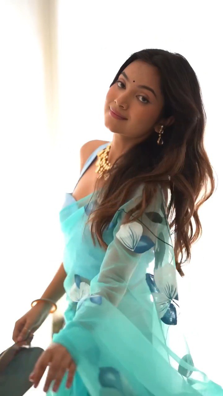 Sky Organza Silk Printed Ready To Wear Saree