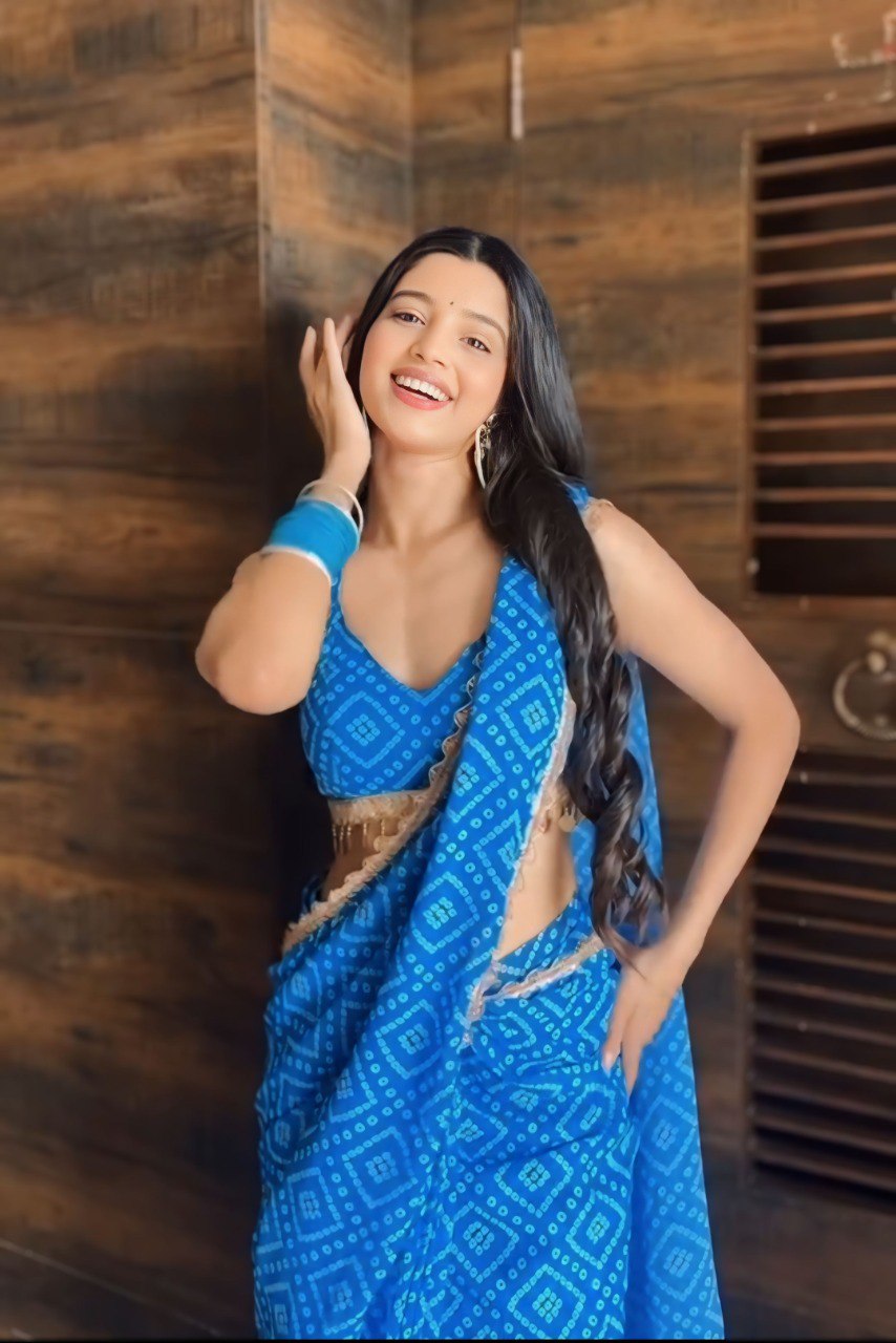 Blue Georgette Ready To Wear Saree