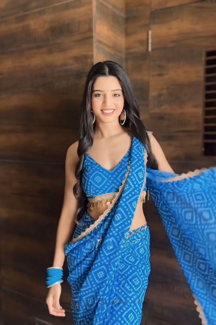 Blue Georgette Ready To Wear Saree