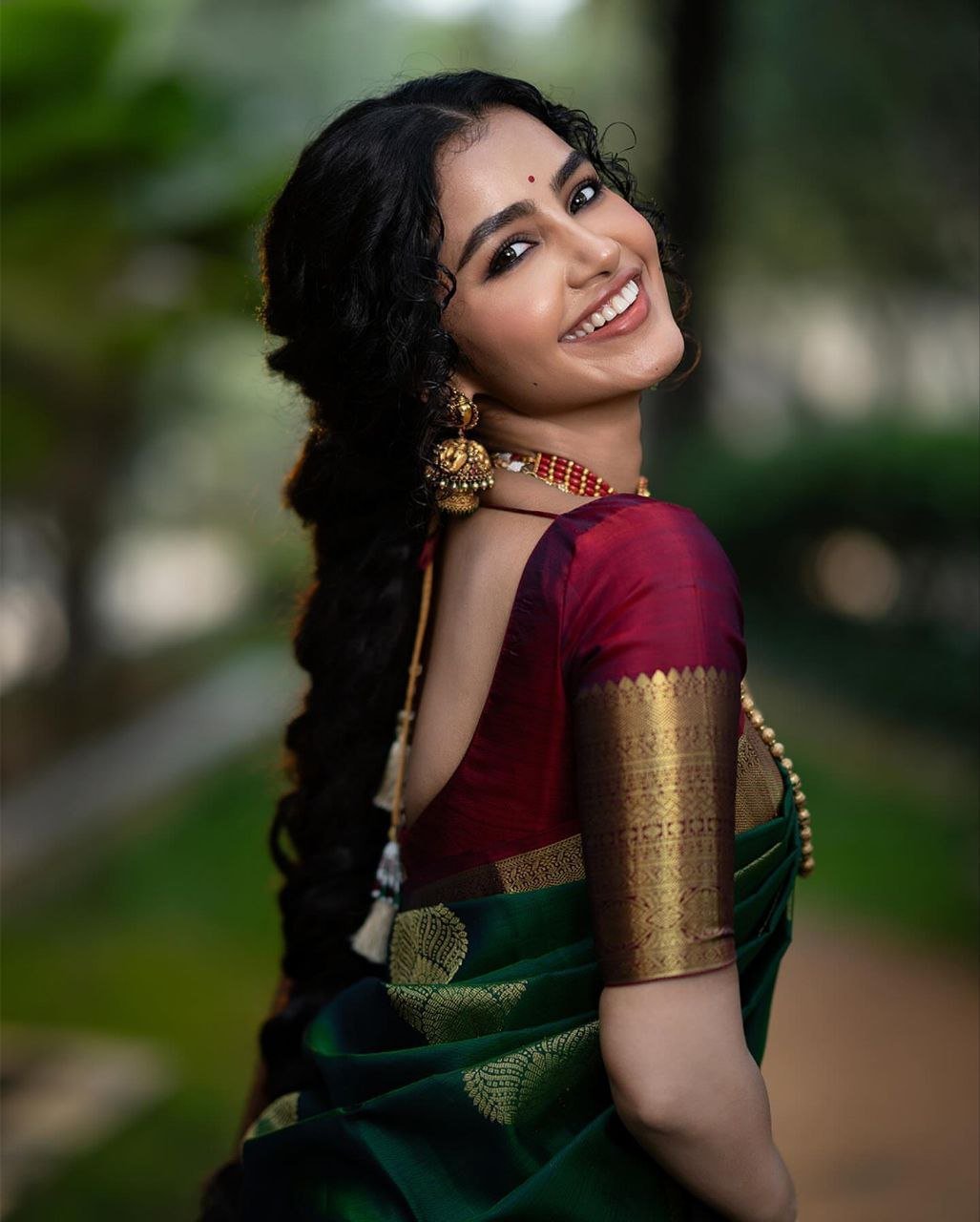 Golden And Dark Green Banarasi Soft Silk Saree