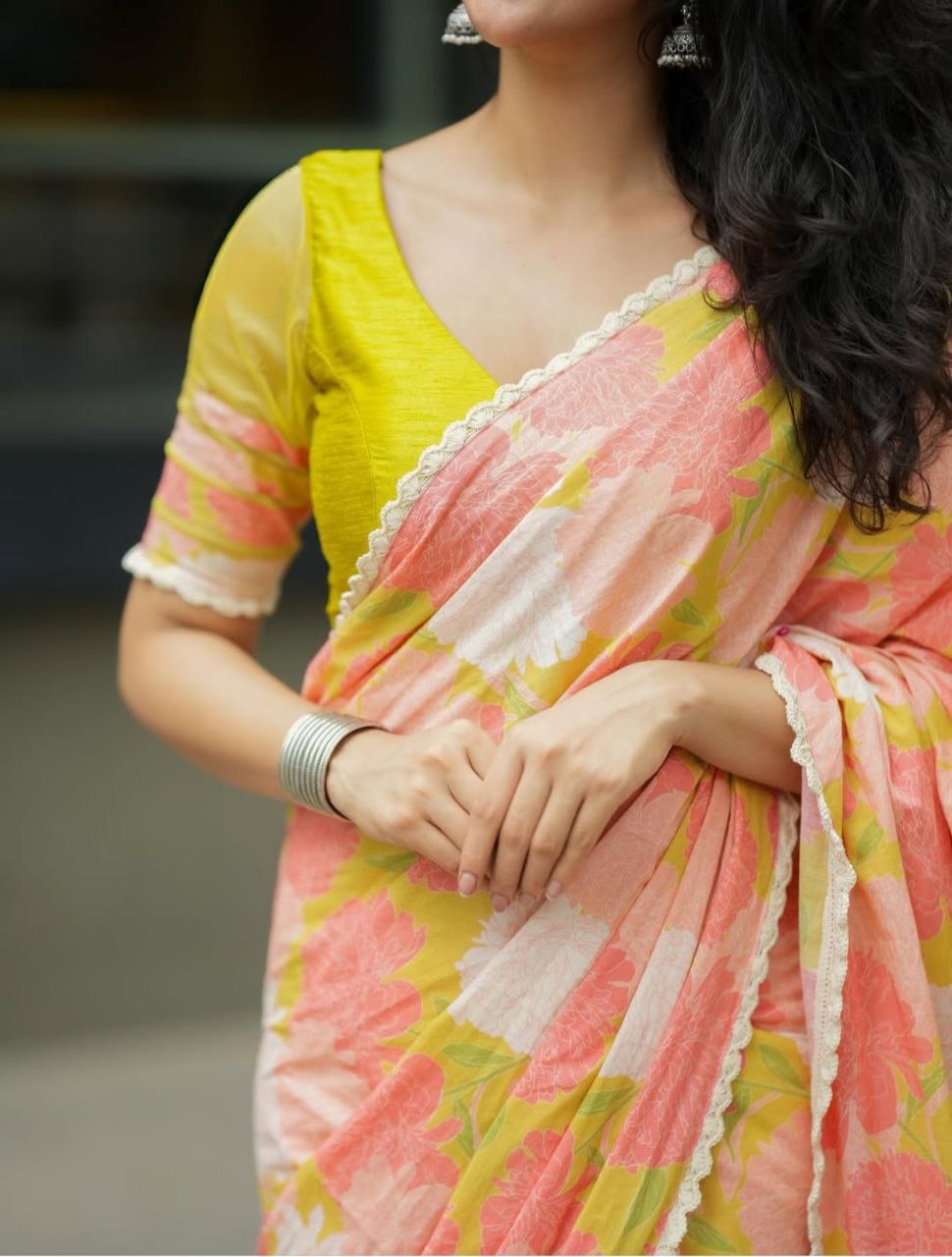 Multi Digital Printed Soft Linen Saree