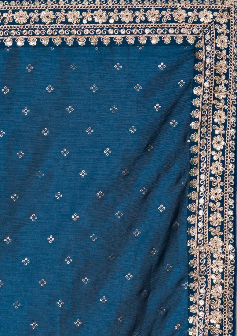 Elegant Vichitra Silk Wedding Saree with Heavy Mono Blouse