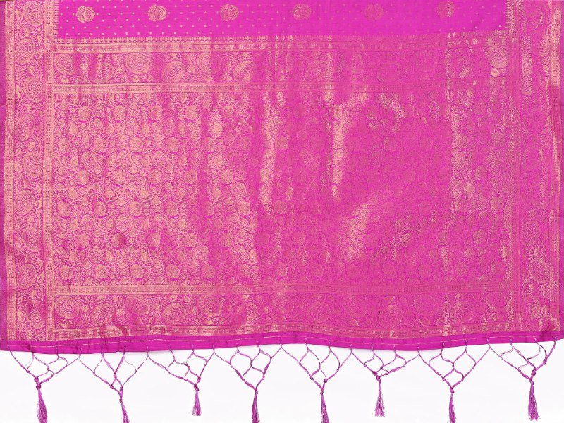 Pink Beautiful Banarasi Soft Silk Saree