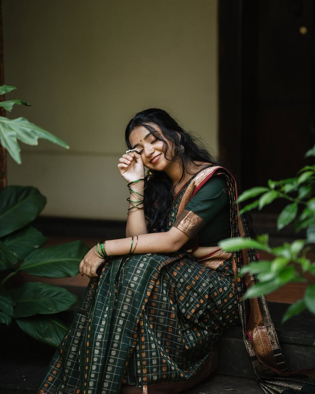 Green Beautiful Printed Banarasi Soft Silk Saree