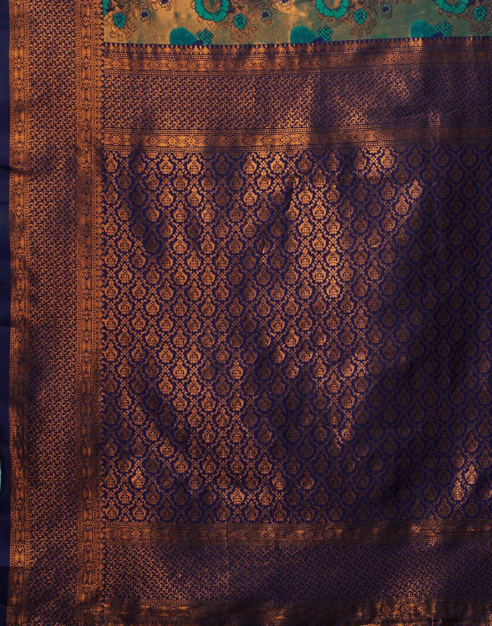 printed aqua soft silk saree - wedding special 2025