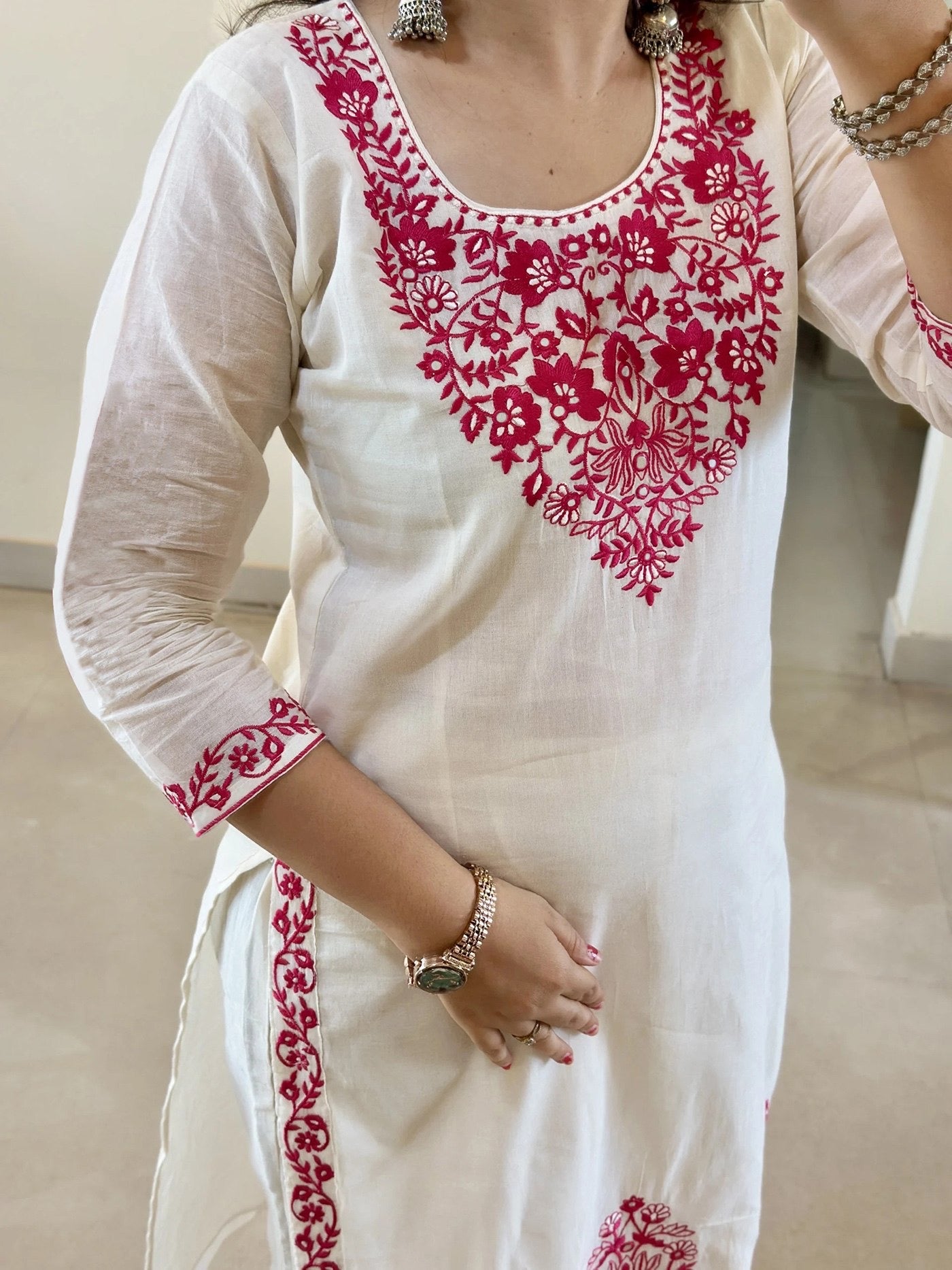 Women’s Tesla Embroidered Kurta Pent Dupatta Set