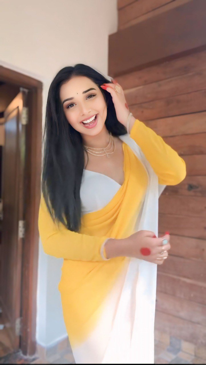 Festive Party Wear Georgette Yellow Saree

