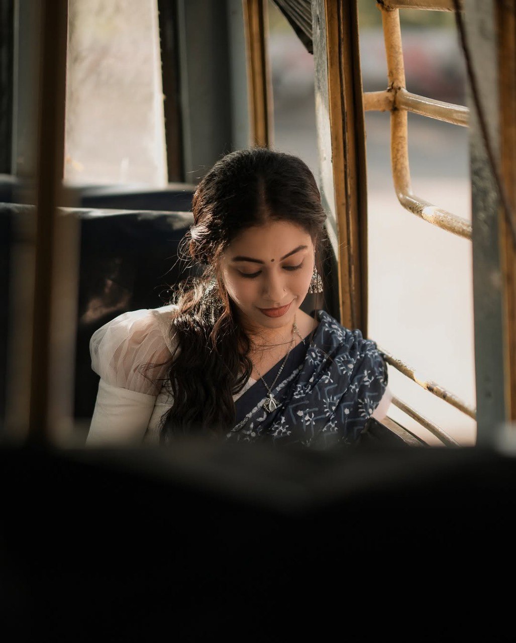 Black Cotton Pinted Ready To Wear Saree