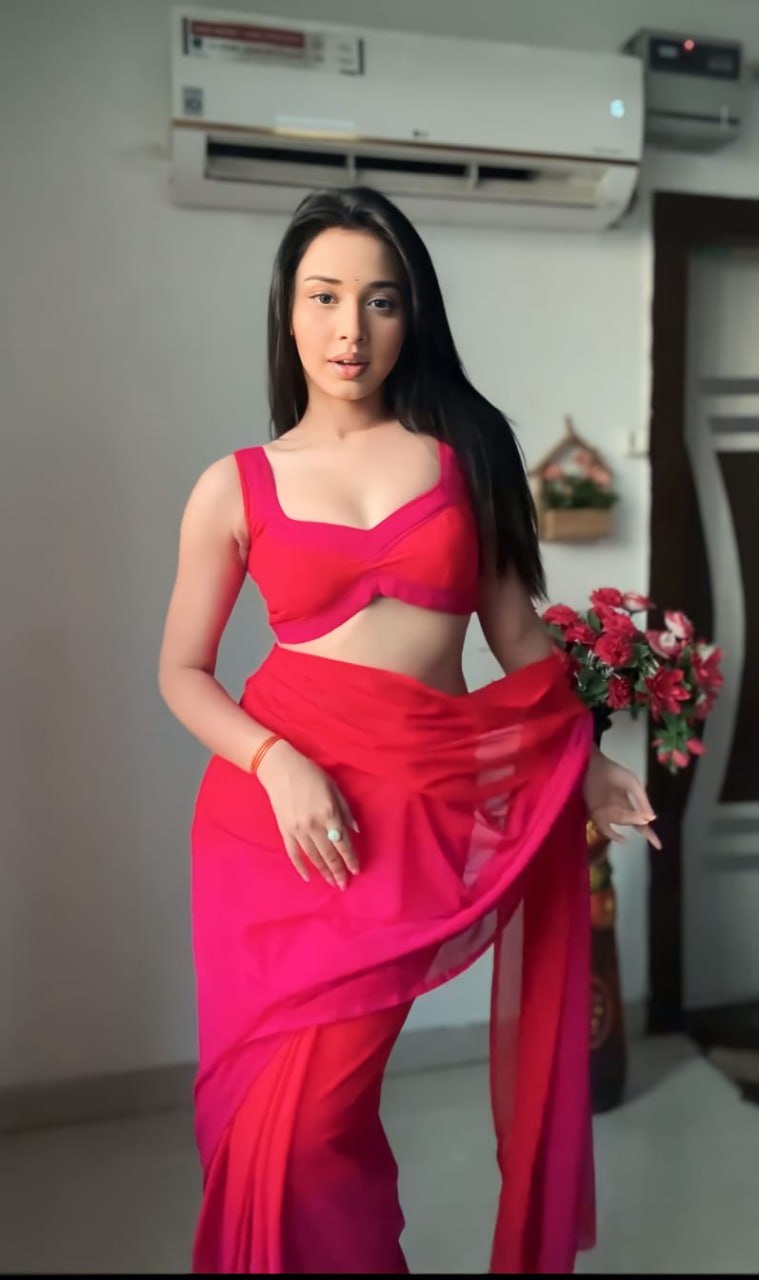 Red Soft Georgette Silk Ready To Wear Saree