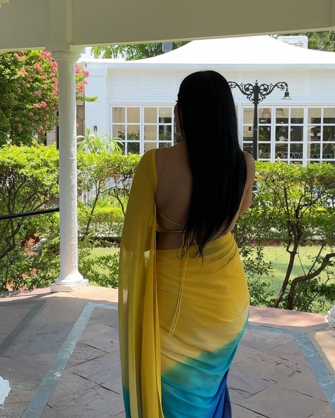 Yellow Multi Georgette Ready To Wear Saree