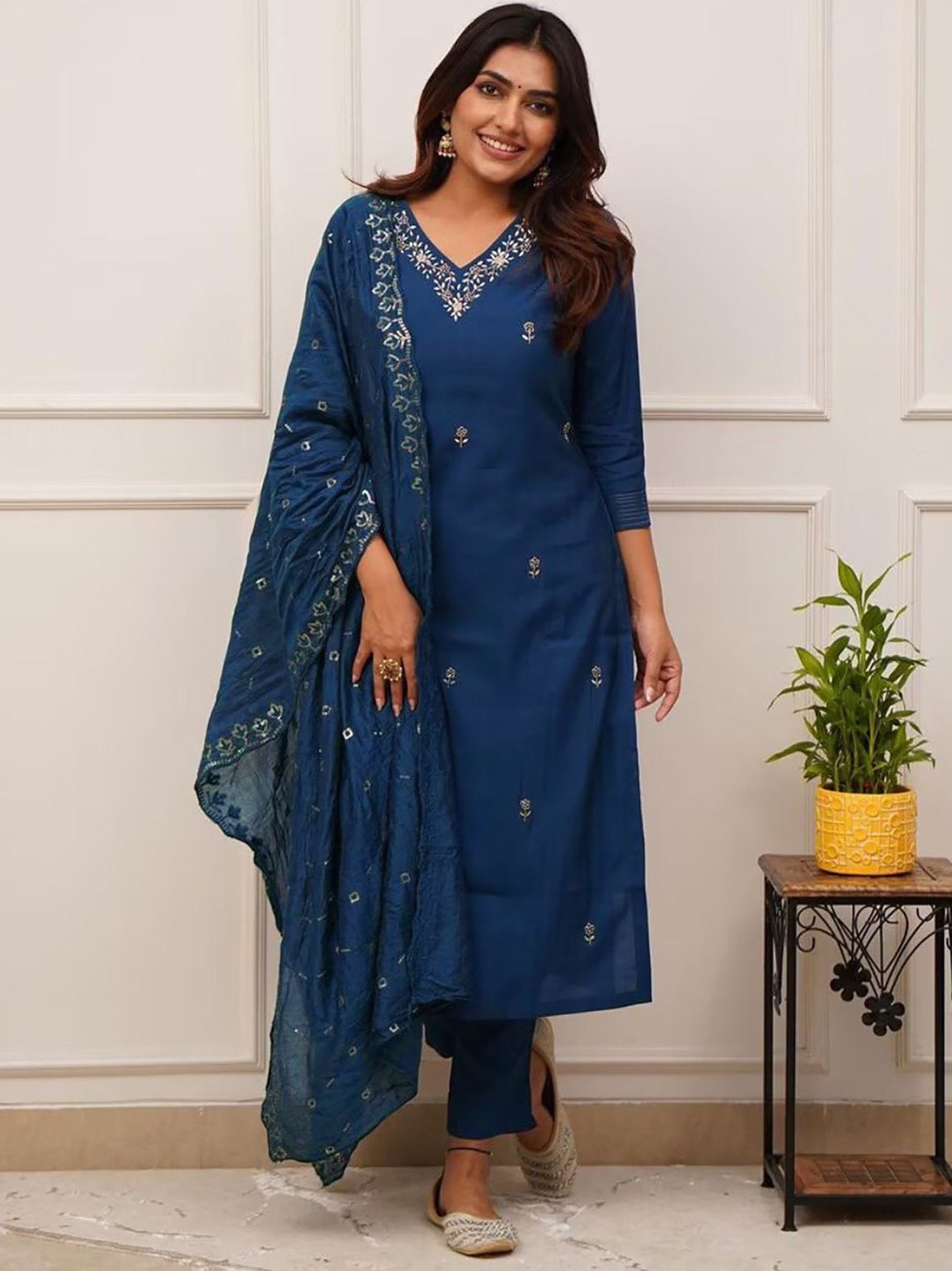 Cerulean Tesla Embroidered Kurta Set 