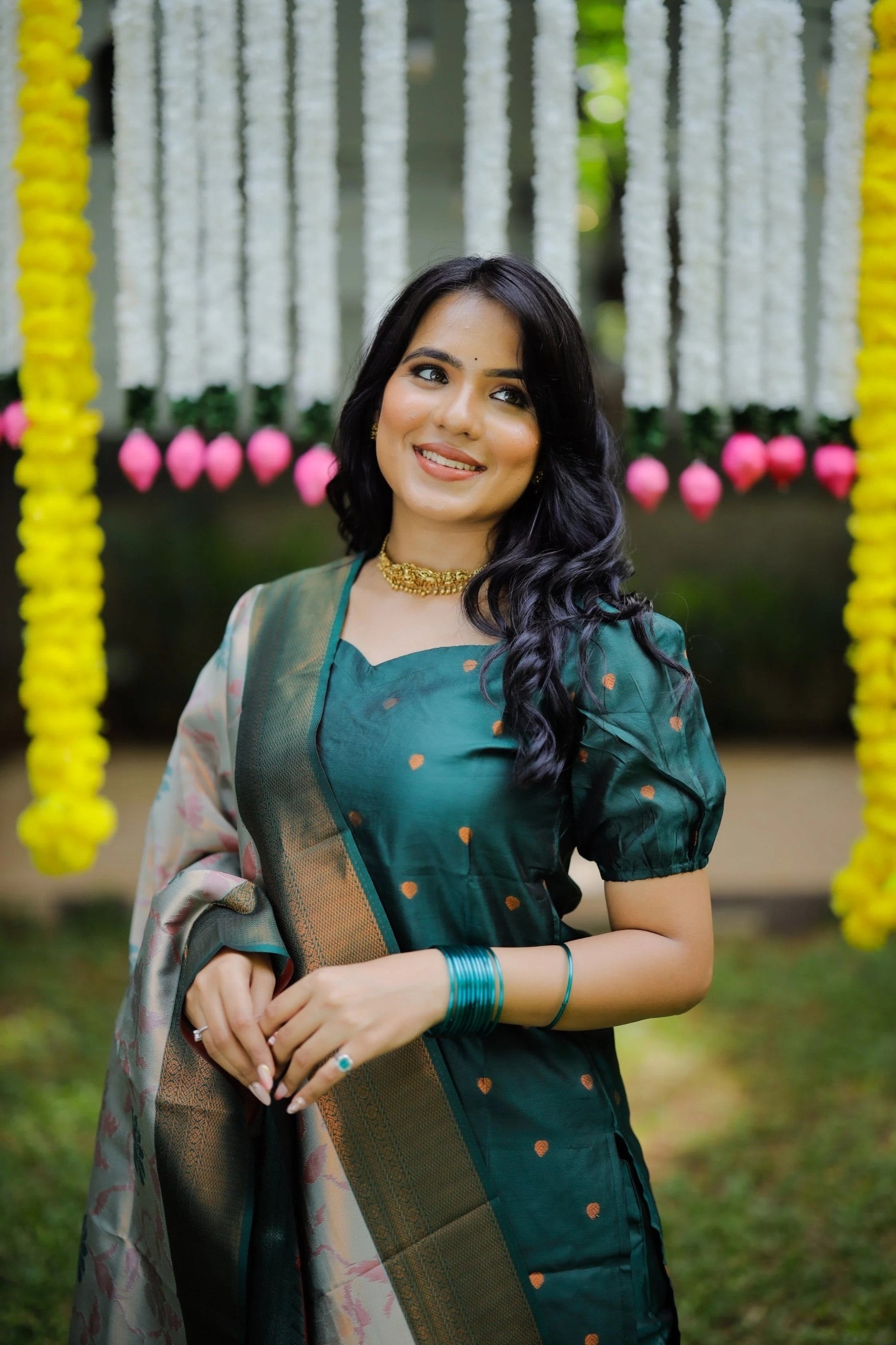 Cerulean Jacquard Weaving Kurta Set 