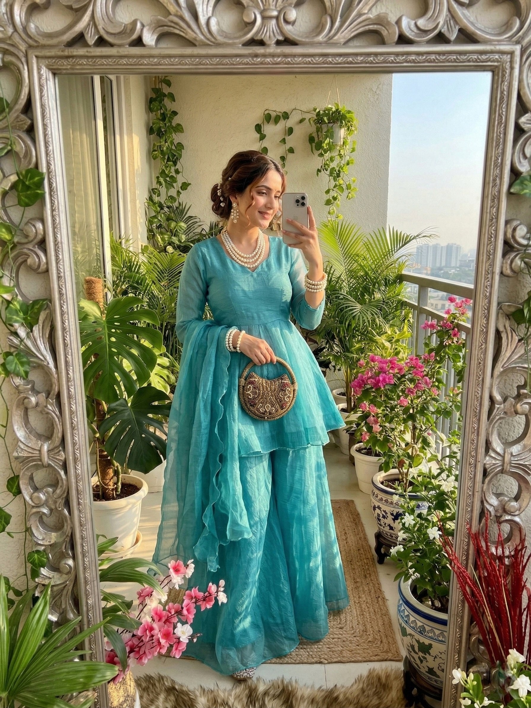 Crunchy Silk Full Sleeve Suit Set