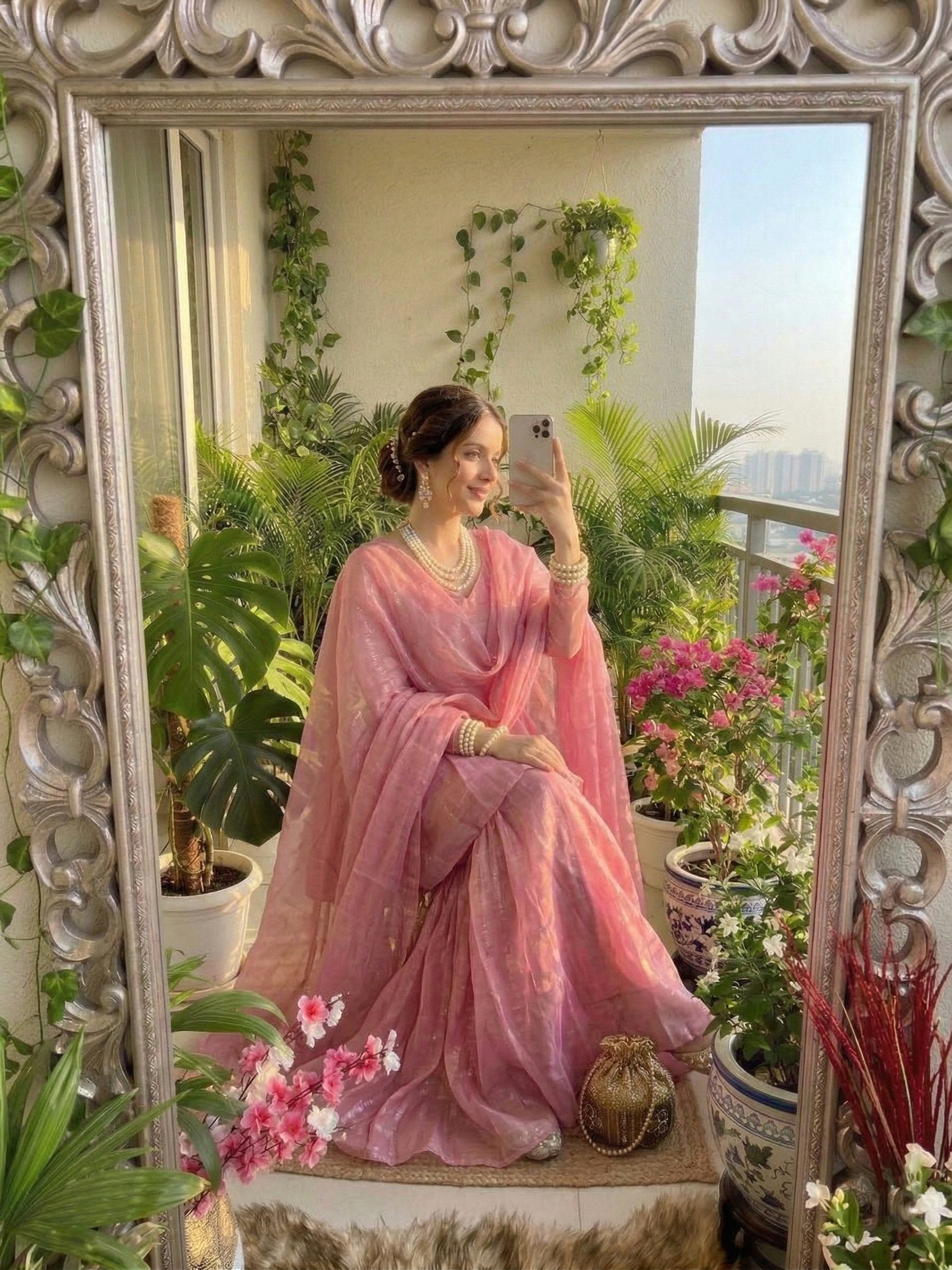 Crunchy Silk Full Sleeve Suit Set