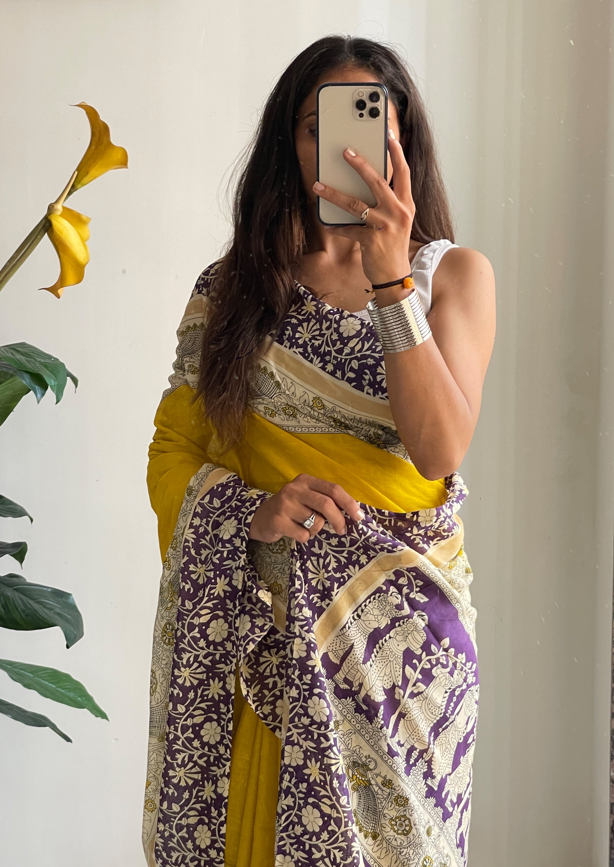 Pure Mul Cotton Traditional Kalmkari Handblock Print Saree