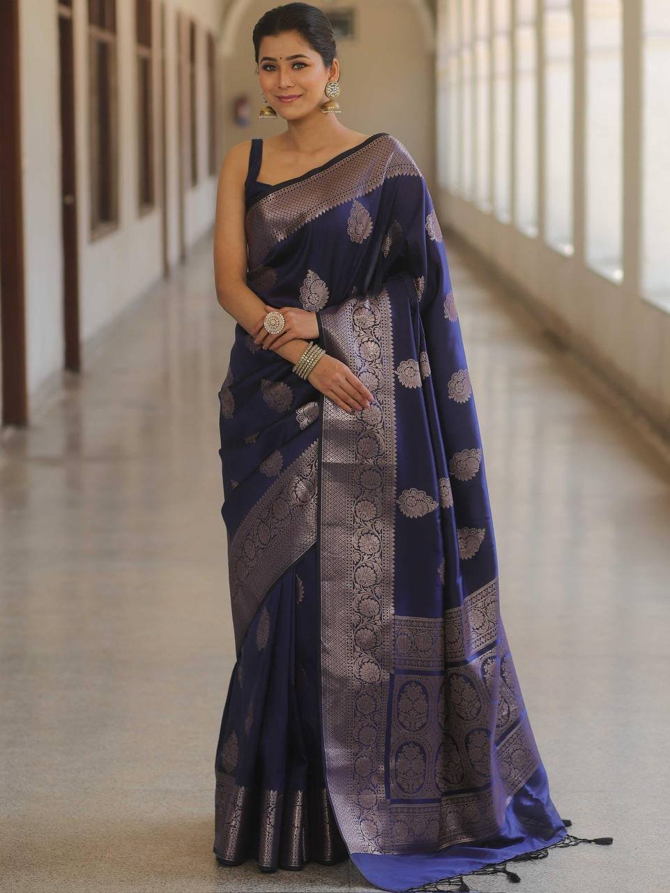 Banarasi Soft Silk Saree  With Beautiful Zari Work