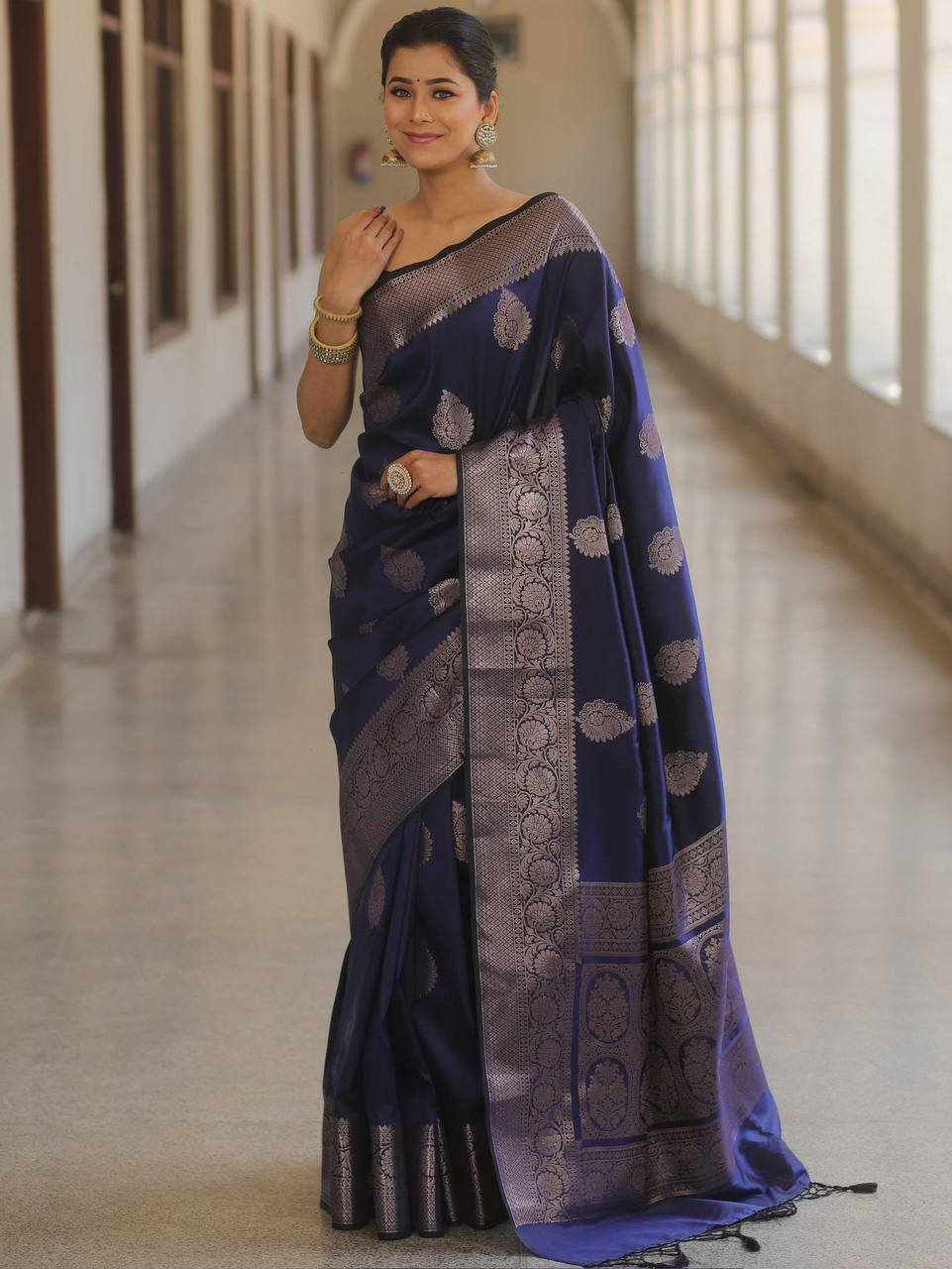 Banarasi Soft Silk Saree  With Beautiful Zari Work