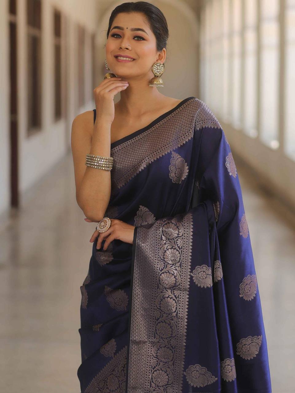 Banarasi Soft Silk Saree  With Beautiful Zari Work