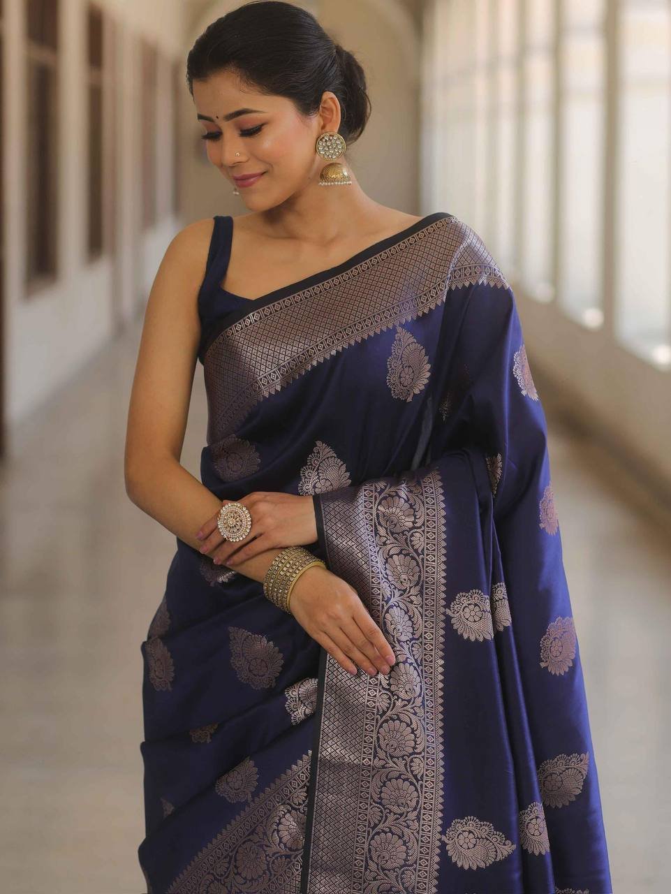 Banarasi Soft Silk Saree  With Beautiful Zari Work